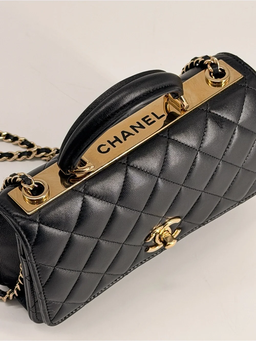 Chanel Trendy CC Wallet On Chain in Black Lambskin Learher